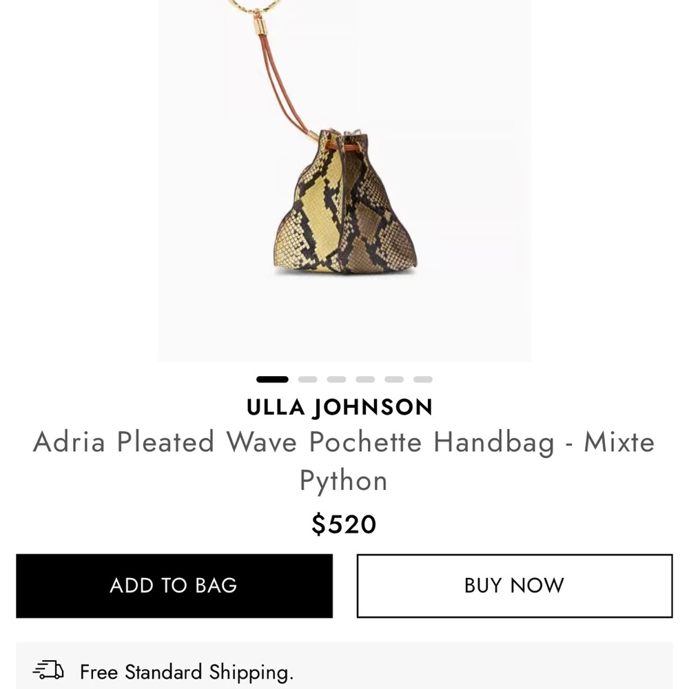 Ulla Johnson Yellow Clutch with Pleated Design